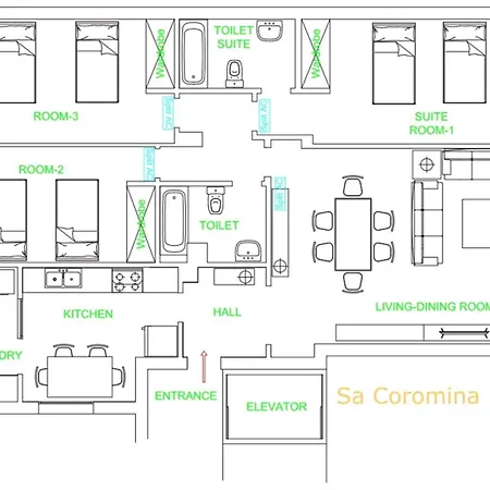 Sa Coromina アパート *